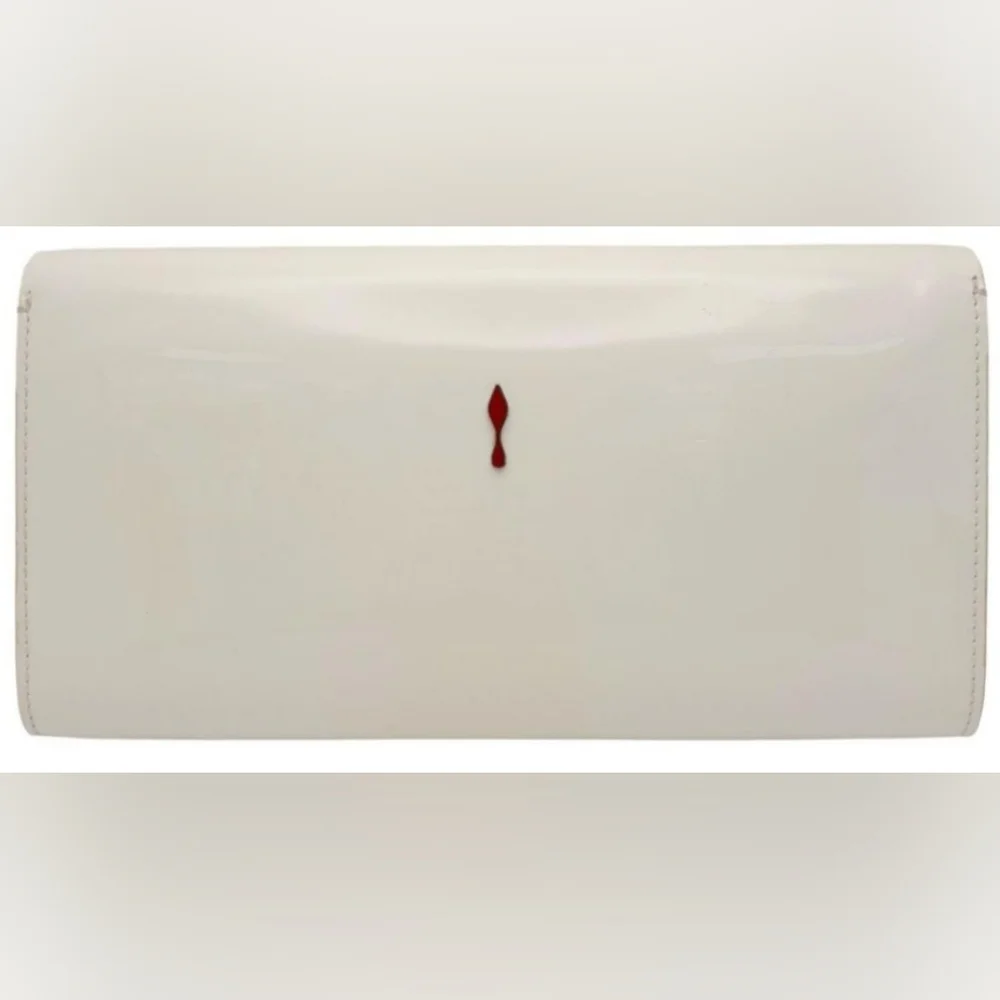 Christian LOUBOUTIN White Patent Leather Vero Dodat Clutch Shoulder Handbag - Picture 7 of 13